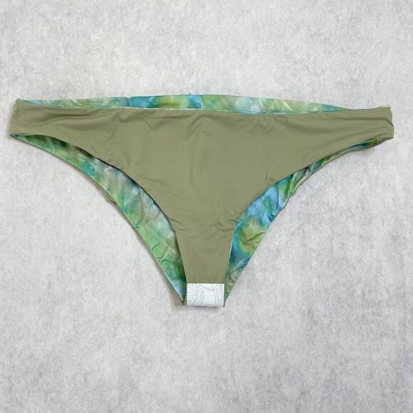 prAna Bikini Bottom Womens Size XL Blue Green Cheeky Low Rise Reversible Swim - Picture 2 of 15